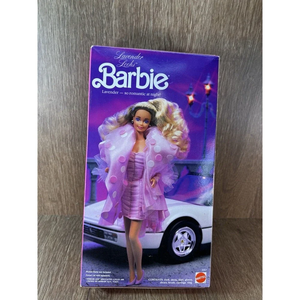 Vintage 1989 Mattel Lavender Looks Barbie Doll #3963 Original Box